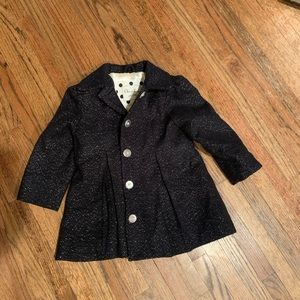 Girls black sparkle pea coat by Cherokee. Adorable! Size 2T